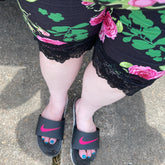 Rose Garden Shorts with Black Lace